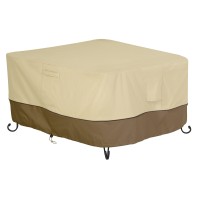 Classic Accessories Veranda Waterresistant 42 Inch Square Fire Pit Table Cover Outdoor Table Cover