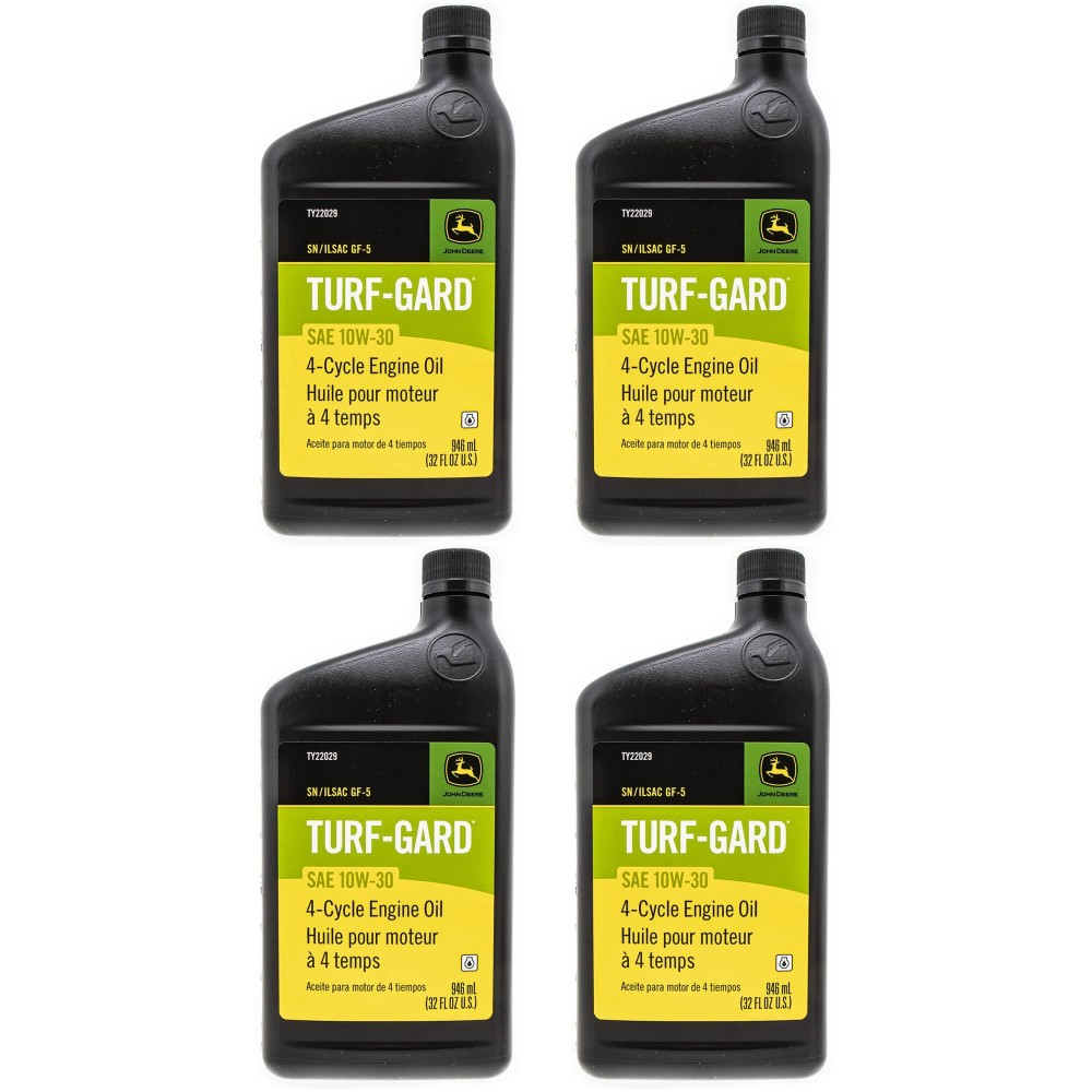 John Deere Original Equipment Turfgard 32 Oz 10W30 Oil Ty22029 Pack Of 4