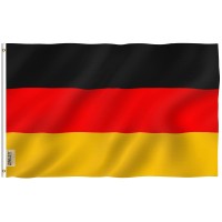 Anley Fly Breeze 3X5 Foot Germany Flag Vivid Color And Fade Proof Canvas Header And Double Stitched German Flags Polyester