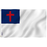 Anley Fly Breeze 3X5 Foot Christian Flag Vivid Color And Fade Proof Canvas Header And Double Stitched Religious Flags Poly