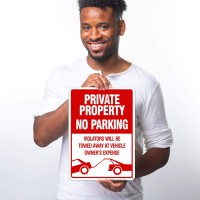 Private Property No Parking Violators Will Be Towed Away Sign 10X14 Inches Rust Free 040 Aluminum Fade Resistant Made In Us