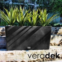 Veradek Pure Series Midori Trough Planter - Large Rectangular Planter For Indoor Or Outdoor Deck/Porch | Durable All-Weather Use With Drainage Holes | Modern Decor For Shrubs  Flowers  Small Plants