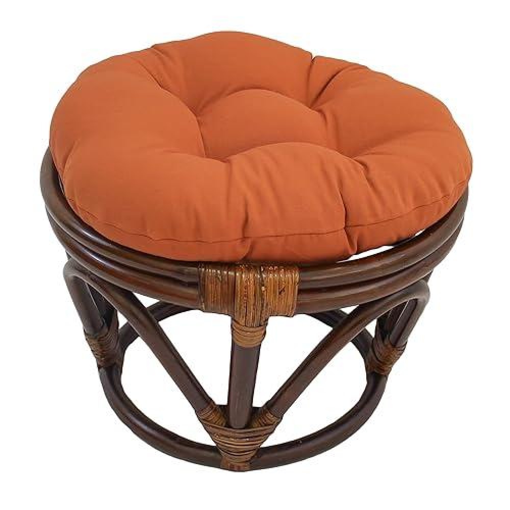 Blazing Needles Solid Twill Round Footstool Cushion, 18