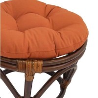 Blazing Needles Solid Twill Round Footstool Cushion, 18