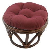 Blazing Needles Solid Twill Round Footstool Cushion, 18