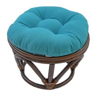 Blazing Needles Solid Twill Round Footstool Cushion, 18