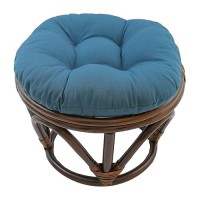 Blazing Needles Solid Twill Round Footstool Cushion, 18