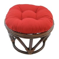 Blazing Needles Solid Twill Round Footstool Cushion, 18