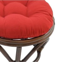 Blazing Needles Solid Twill Round Footstool Cushion, 18