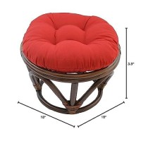 Blazing Needles Solid Twill Round Footstool Cushion, 18