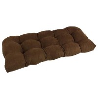 Blazing Needles Microsuede Rounded Back Loveseat Cushion, 42