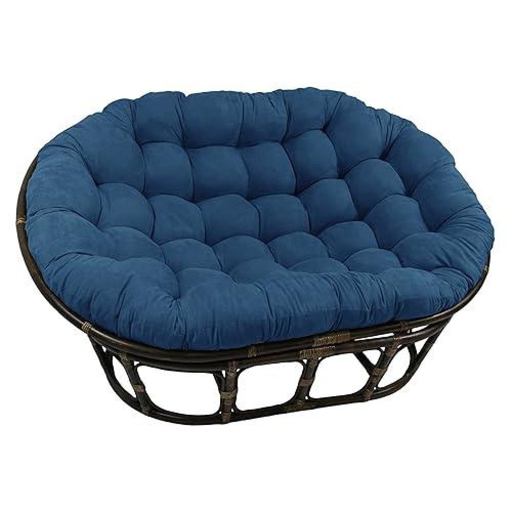 Blazing Needles Microsuede Double Papasan Polyester Cushion, 1 Count (Pack Of 1), Indigo