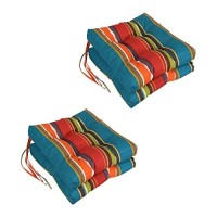 Blazing Needles 16-Inch Outdoor Square Chair Cushion, 4 Count (Pack Of 1), Westport Teal