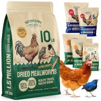 Hatortempt Bulk Dried Mealworms 10 Lbs Premium Organic Nongmo Dried Mealworms For Chickens High Protein Chicken Feed Meal W