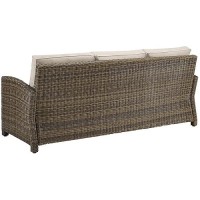 Crosley Furniture Bradenton Outdoor Wicker Patio Sofa With Cushions - Sand