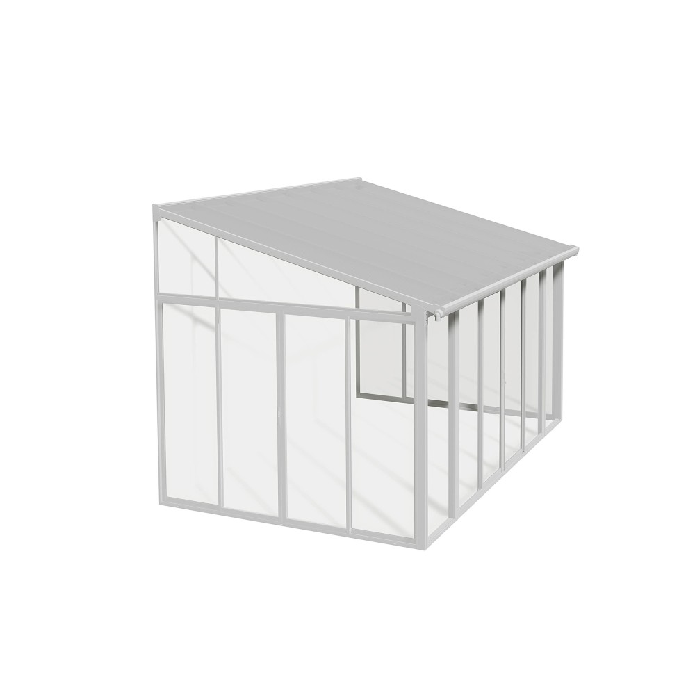 Palram Canopia Sanremo 10 Ft X 14 Ft Patio Enclosure White With 6 Screen Doors Enclosed Extra Room Protected From Weather