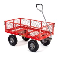 Gorilla Carts Gor800Com 800 Pound Steel Utility Cart With Easygrip Handle For Outdoor Hauling Red 83 Inches X 2086 Inches