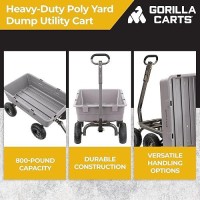 Gorilla Carts 800 Pound Capacity Heavy Duty Poly Yard Garden Steel Dump Utility Wheelbarrow Wagon Cart With 2In1 Towing Atv Ha