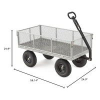 Gorilla Carts Steel Utility Cart Tow Behind Yard And Garden Wagon 1 000 Lb