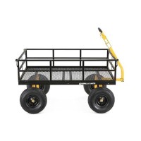 Gorilla Carts Gor1400Com Steel Utility Garden Cart Heavyduty Convertible 2In1 Handle And Removable Sides 12 Cu Ft 1400 Lb