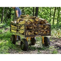 Gorilla Carts Gor1400Com Steel Utility Garden Cart Heavyduty Convertible 2In1 Handle And Removable Sides 12 Cu Ft 1400 Lb