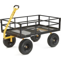 Gorilla Cart 9 Cubic Feet 1200 Pound Capacity Heavy Duty Durable Steel Utility Wagon Cart With 2 In 1 Towing Handle And Removabl