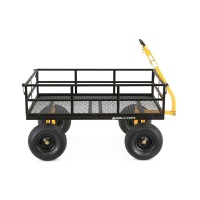 Gorilla Cart 9 Cubic Feet 1200 Pound Capacity Heavy Duty Durable Steel Utility Wagon Cart With 2 In 1 Towing Handle And Removabl