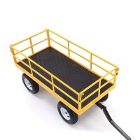 Gorilla Carts Steel Utility Cart 7 Cubic Feet Garden Wagon Moving Cart With Wheels 1200 Pound Capacity Removable Sides Conv