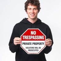 Sigo Signs No Trespassing Sign Private Property Sign 12X12 Inches Rust Free 040 Aluminum Fade Resistant Made In Usa