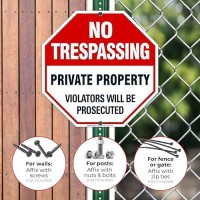 Sigo Signs No Trespassing Sign Private Property Sign 12X12 Inches Rust Free 040 Aluminum Fade Resistant Made In Usa