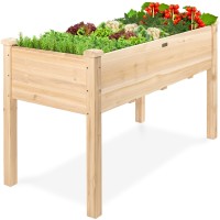 Best Choice Products 48X24X30In Raised Garden Bed Elevated Wood Planter Box Stand For Backyard Patio Balcony Wbed Liner 200