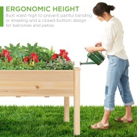 Best Choice Products 48X24X30In Raised Garden Bed Elevated Wood Planter Box Stand For Backyard Patio Balcony Wbed Liner 200