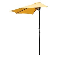 International Caravan Furniture Piece 9-Foot Half Round Wall Hugger Umbrella