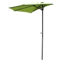 International Caravan Furniture Piece 9-Foot Half Round Wall Hugger Umbrella