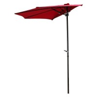 International Caravan Furniture Piece 9-Foot Half Round Wall Hugger Umbrella