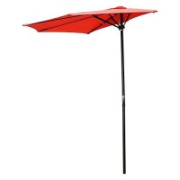 International Caravan Furniture Piece 9-Foot Half Round Wall Hugger Umbrella