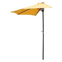 International Caravan Furniture Piece 9-Foot Half Round Wall Hugger Umbrella