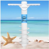 Ammsun Beach Umbrella Sand Anchor Heavy Duty Outdoor Umbrella Base With 5 Spiral Screw Universa One Size Fits All Beach Umbr