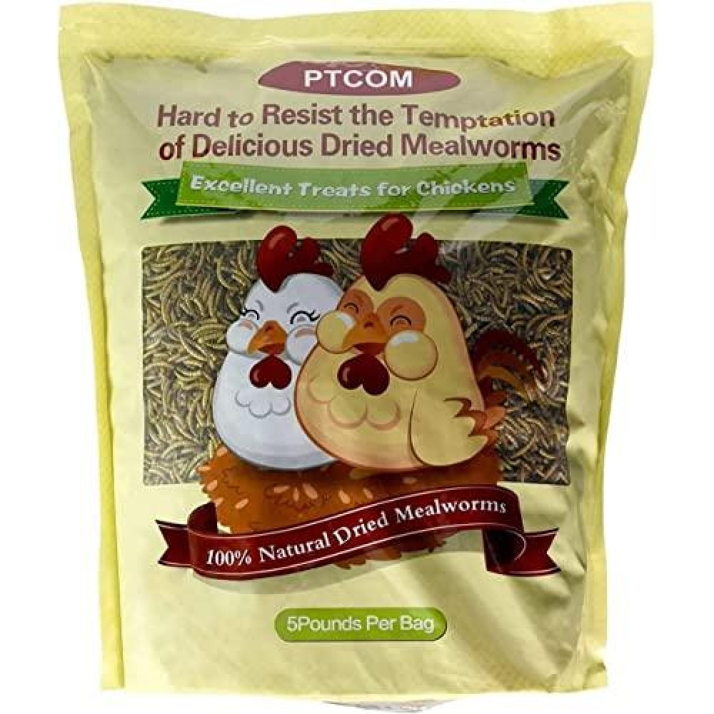 Hatortempt 5Lbs Nongmo Dried Mealworms Premium Organic Chicken Feed Nutritious High Protein Meal Worms Food And Treats For