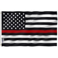 Anley Fly Breeze 3X5 Foot Thin Red Line Usa Polyester Flag Vivid Color And Fade Proof Canvas Header And Double Stitched Am