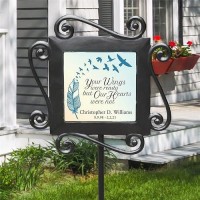 Giftsforyounow Wrought Iron Personalized Memorial Garden Stake With Custom Text 28 X 85 Inches Temporary Grave Marker Cemete