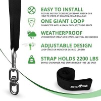 Easy Hang (8Ft) Tree Swing Strap X1 - Holds 2200Lbs. - Heavy Duty Carabiner And Spinner - Perfect For Tire And Saucer Swings - 100% Waterproof - Easy Picture Instructions - Carry Bag Included!