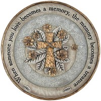 Carson Home Accents 12356 10 Inch Resin Outdoor Decor Treasured Memory Garden Stone Plaque With Bronze Accents