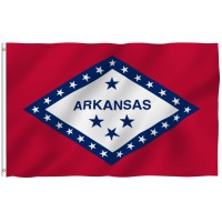 Anley Fly Breeze 3X5 Foot Arkansas State Polyester Flag Vivid Color And Fade Proof Canvas Header And Double Stitched Arkan