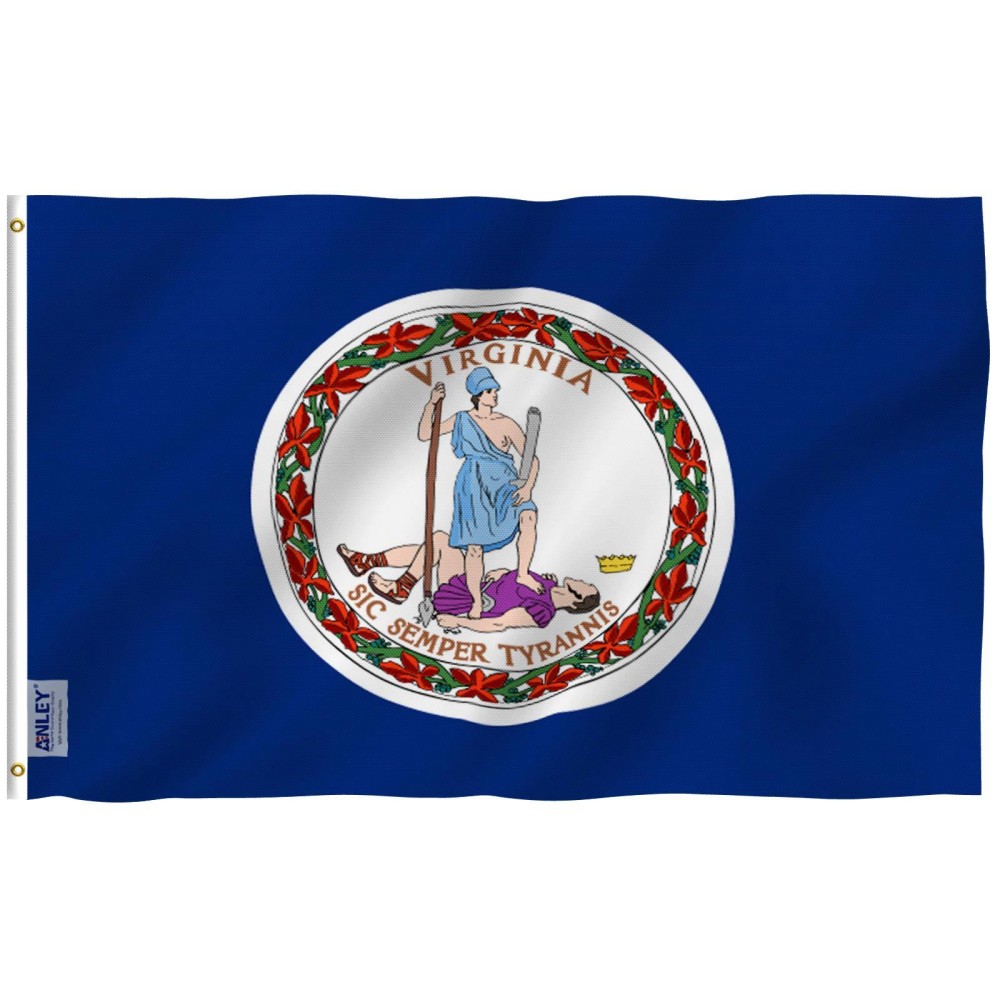 Anley Fly Breeze 3X5 Foot Virginia State Polyester Flag Vivid Color And Fade Proof Canvas Header And Double Stitched Virgi