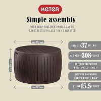 Keter Circa 3In1 Outdoor Resin Ottoman Deck Storage Box With 37Gallon Storage Allweather Easy Assembly Stylish Patio Tabl