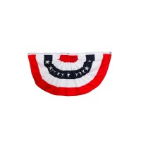 Patriotic Embroidered Bunting Usa 48 X 24 Pleated Banner With Brass Grommets Briarwood Lane