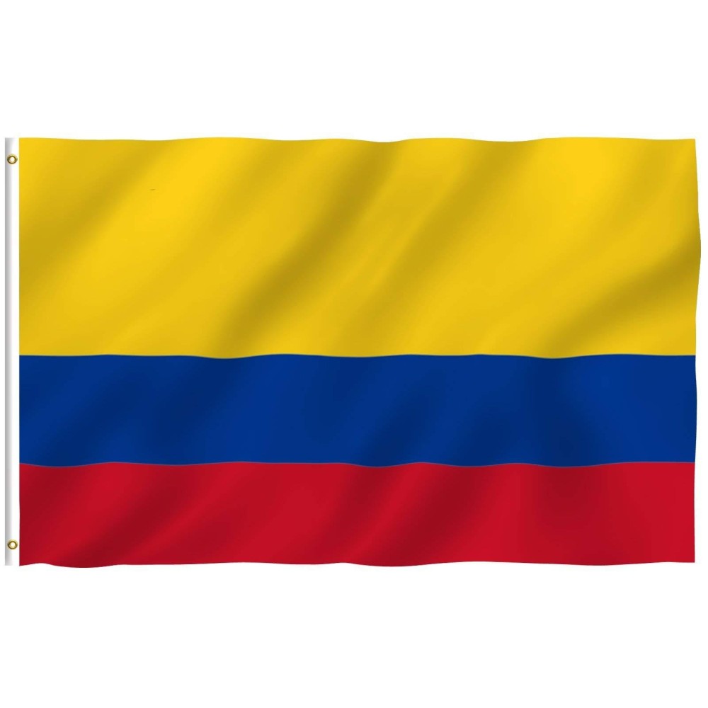 Anley Fly Breeze 3X5 Foot Colombia Flag Vivid Color And Fade Proof Canvas Header And Double Stitched Colombian National Fl