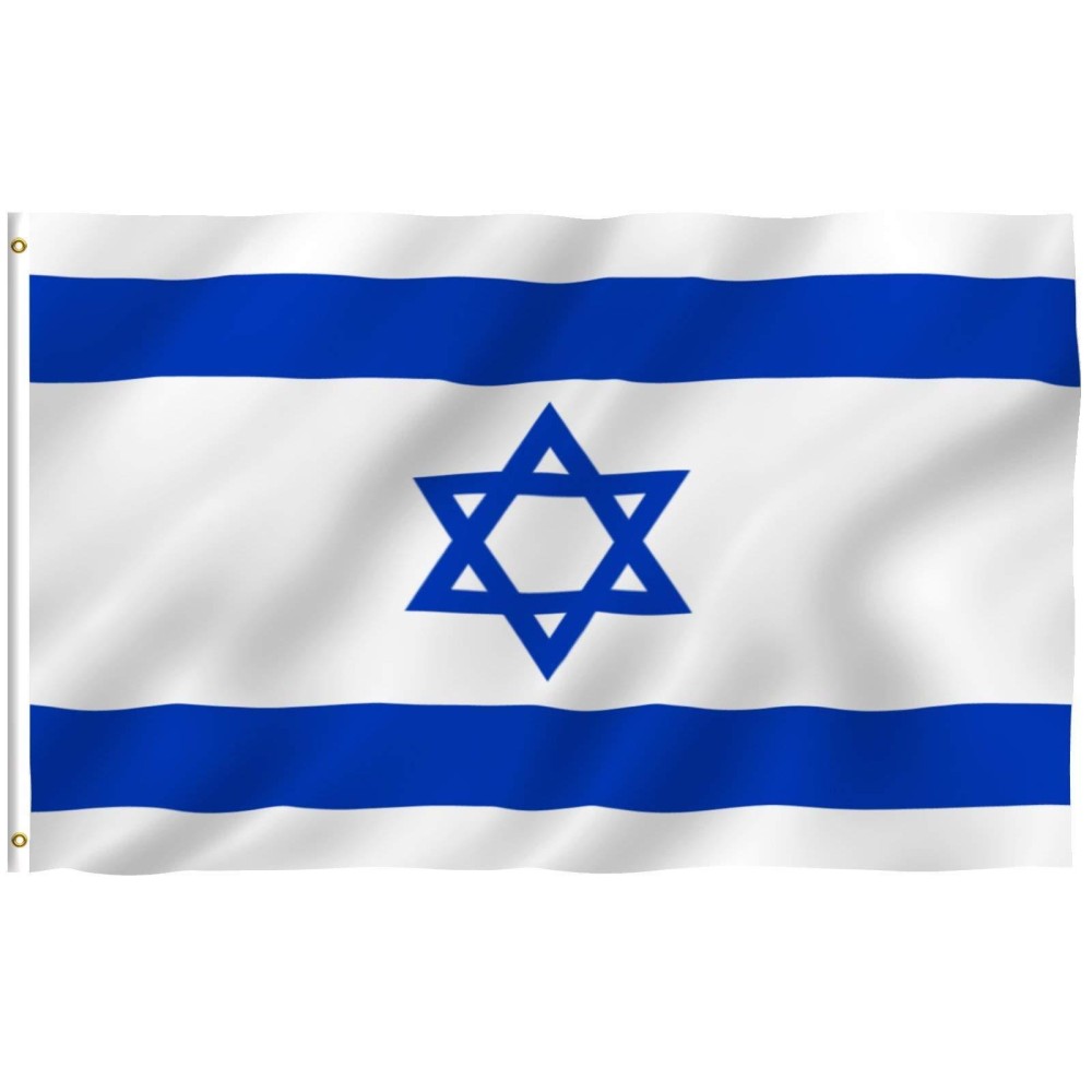 Anley Fly Breeze 3X5 Foot Israel Flag Vivid Color And Fade Proof Canvas Header And Double Stitched Israeli National Flags