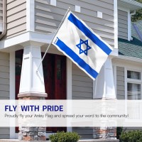 Anley Fly Breeze 3X5 Foot Israel Flag Vivid Color And Fade Proof Canvas Header And Double Stitched Israeli National Flags